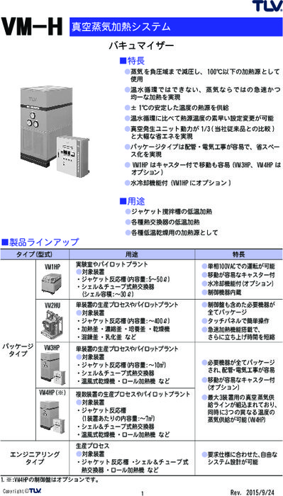 真空蒸気加熱システム VM-H