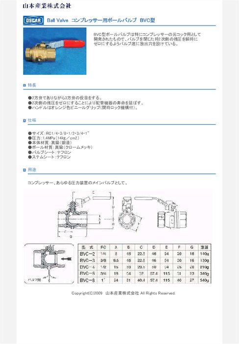 3方口ボールバルブ BVC型