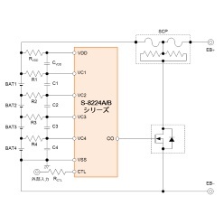 2～4セル直列用バッテリ保護IC S-8224A／Bシリーズ