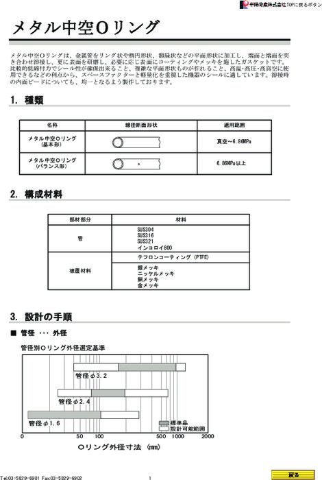 メタル中空Oリング