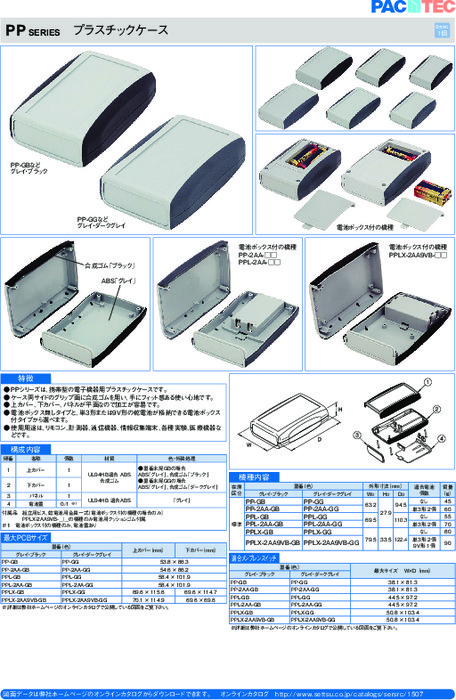 電子機器用プラスチックケース PPシリーズ