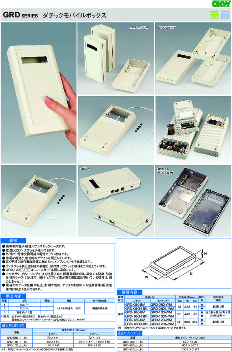 電子機器用プラスチックケース GRDシリーズ