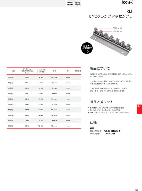 EMCクランプアッセンブリ RLF