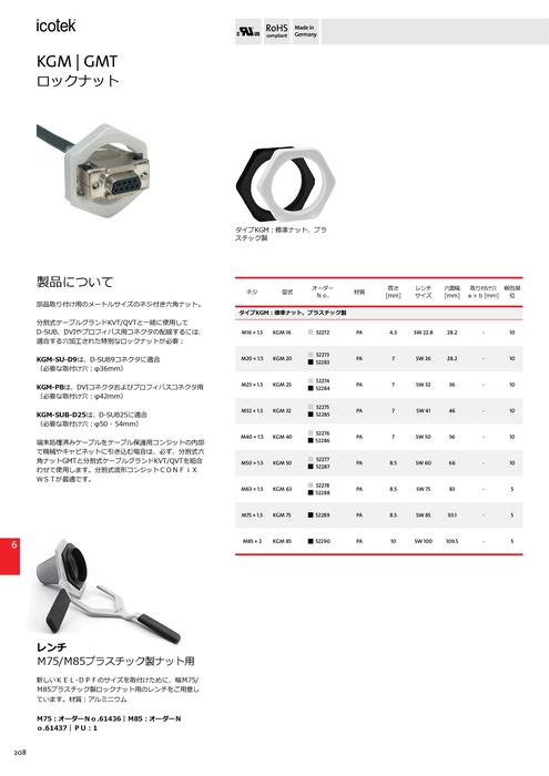 プラスチック製六角形ロックナット KGM