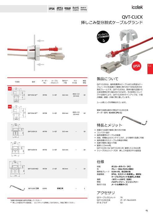 挿しこみ型分割形ケーブルグランド QVT-CLICK