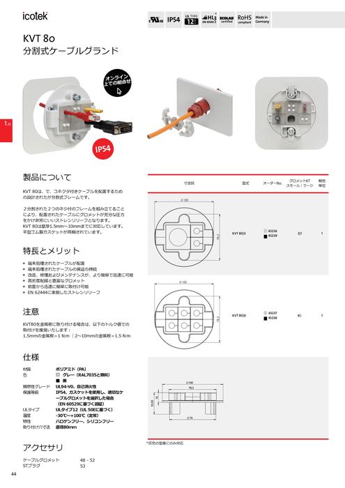 分割形ケーブルグランド KVT 80