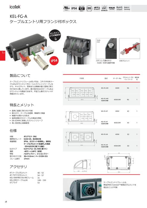 ケーブルエントリ用分割式90°ケーブルエントリボックス KEL-FG-A