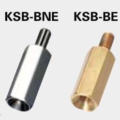 黄銅スペーサー(六角・薄板皿ネジ取付用) KSB-BNE／KSB–BE(メッキなし)
