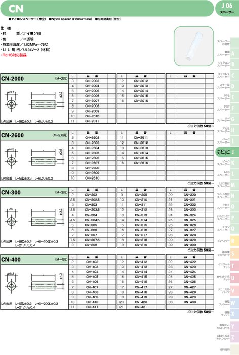 ナイロンスペーサー(中空) CN