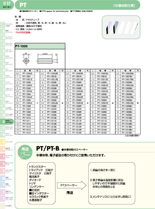 半導体取付スペーサー PT