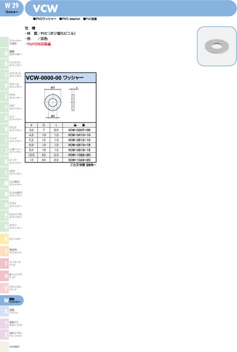 PVCワッシャー VCW