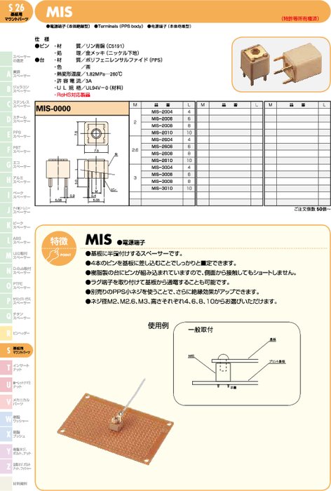 電源端子(本体絶縁型) MIS