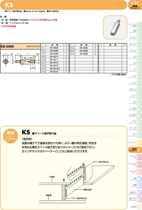 スペース端子取付台 KS