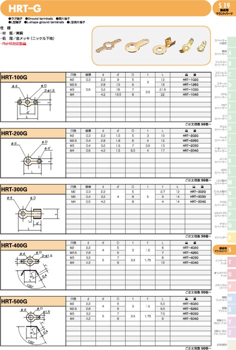 ラグ端子／L型端子 HRT-G