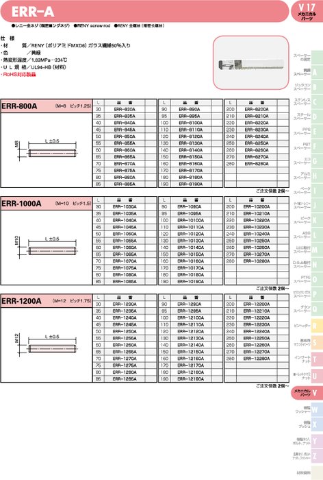レニー全ネジ(精密ロングネジ) ERR-A