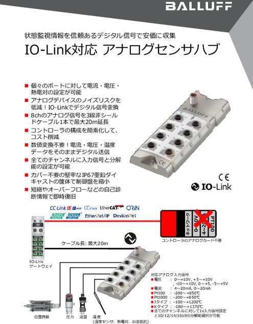 IO-Link対応アナログセンサハブ