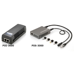 高速ギガビットPoE(Power over Ethernet)スプリッタ・インジェクタ POS／POI-3000