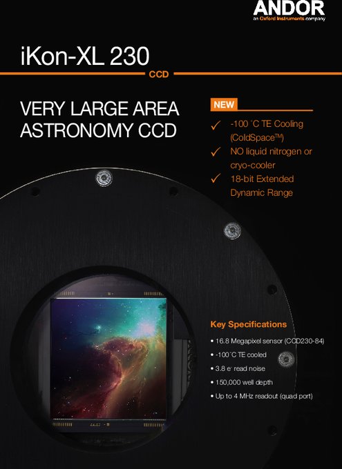 大面積天文用CCD検出器 iKon-XL 230