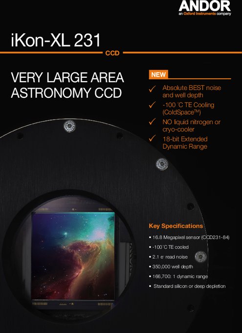 大面積天文用CCD検出器 iKon-XL 231