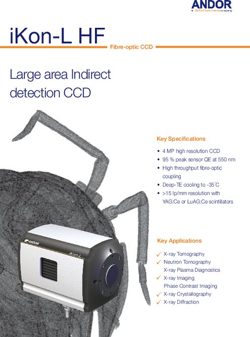 Large area Indirect detection CCD iKon-L HF