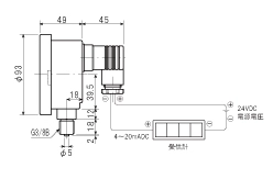 2線式アナログ出力付　液晶デジタル圧力計 PDLV75