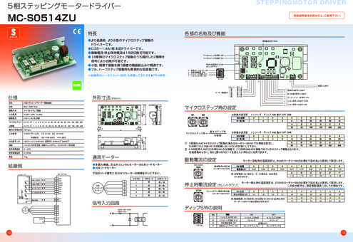 5相ステッピングモータードライバー Sシリーズ MC-S0514ZU