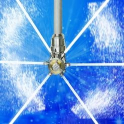 モーター駆動タンク洗浄ノズル|大型タンクをムラなく回転洗浄