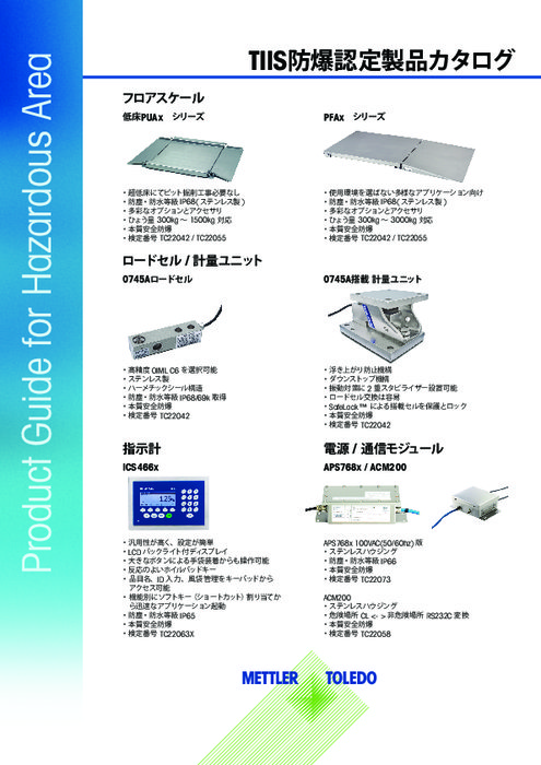 【TIIS認証取得】本質安全防爆 計量機器ソリューション