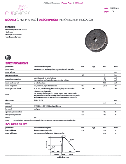 医療用ブザー CPIM-4410-80C