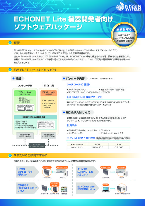 ECHONET Lite 機器開発者向けソフトウェアパッケージ