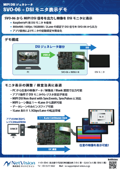 MIPI DSIジェネレータ SVO-06-DSI