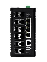 4ポート ギガビット+12ポート 1/10GbE SFP+ 産業用マネージドスイッチ Konten MS-0412XF