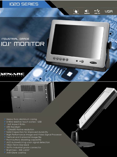 XENARC 10.2インチ 液晶 ディスプレイ モニター 1020TSV / YV