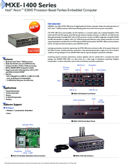 産業用組込みPC MXE-1401