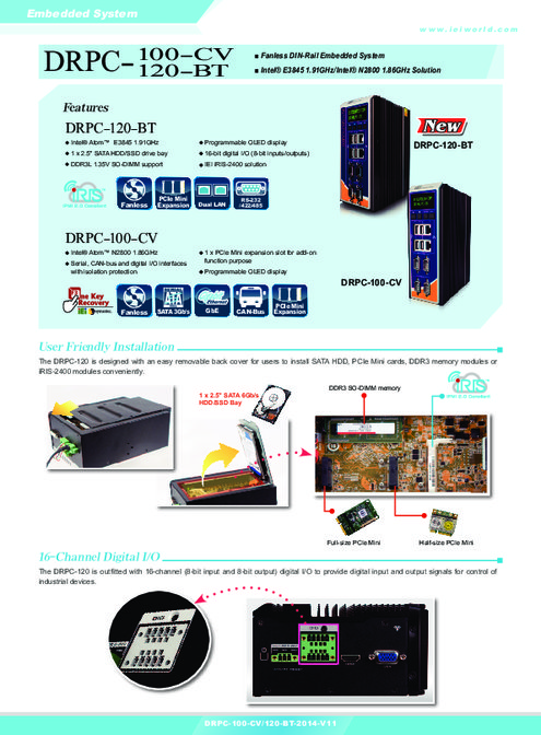 産業用組込みPC DRPC-120-BT