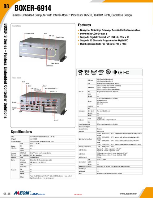 産業用組込みPC BOXER-6914