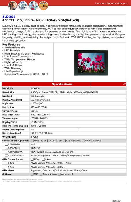 LITEMAX液晶ディスプレイ Durapixel SLD0625-E