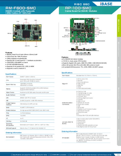 SMARC CPUモジュール IBASE RM-F600-SMC