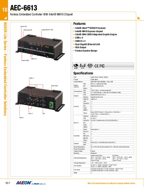 AAEON 産業用組込みPC AEC-6613