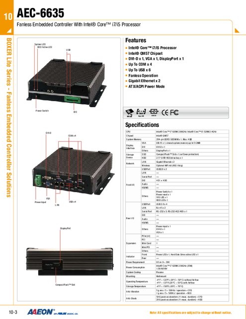 AAEON 産業用組込みPC AEC-6635