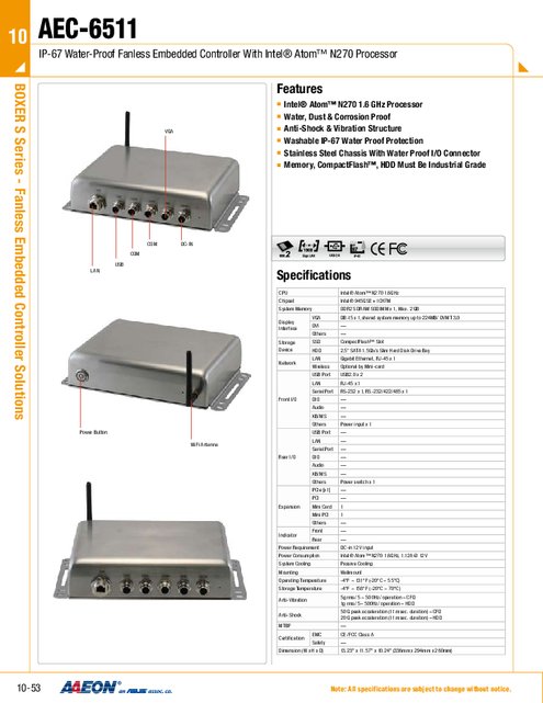 AAEON 産業用組込みPC AEC-6511