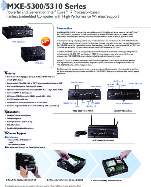 ADLINK 産業用組込みPC MXE-5301／MXE-5302／MXE-5303