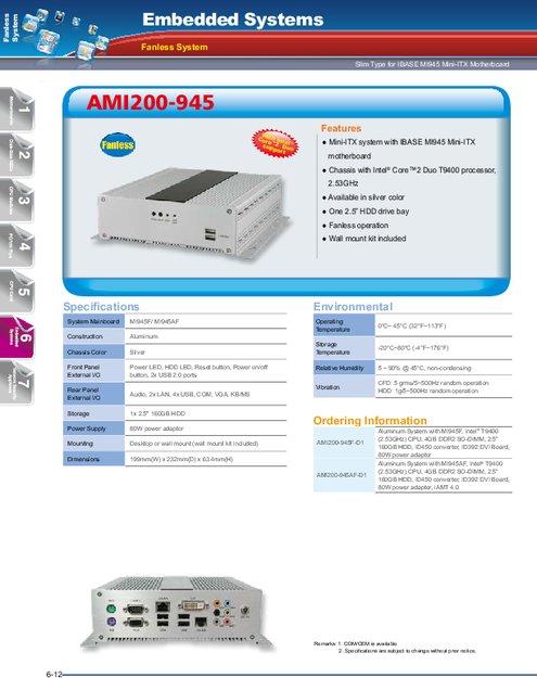 IBASE 産業用組込みPC AMI200シリーズ