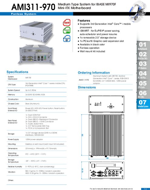 IBASE 産業用組込みPC AMI311