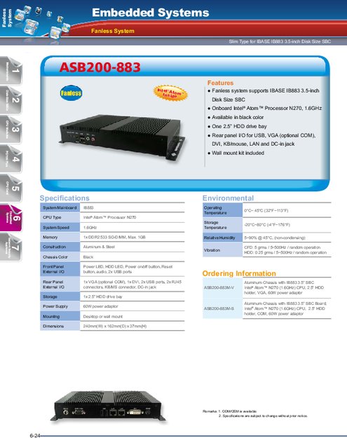 IBASE 産業用組込みPC ASB200-883