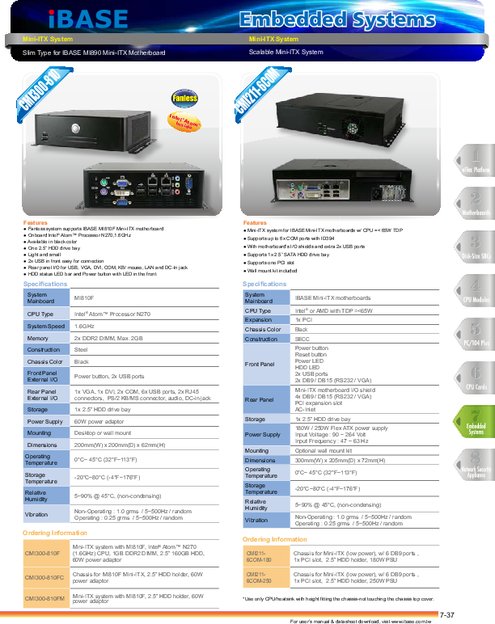 IBASE 産業用組込みPC CMI300-810／890