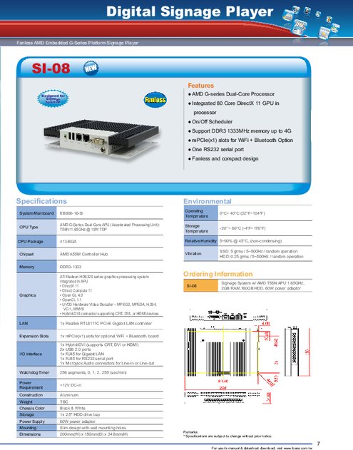 IBASE 産業用組込みPC SI-08