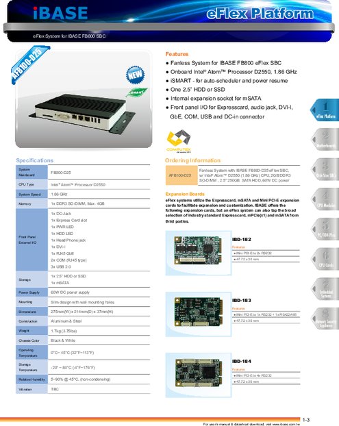 IBASE社製 産業用組込みPC AFB100-D25