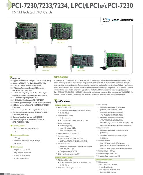 ADLINK社製 DIOカード PCI-7230 シリーズ