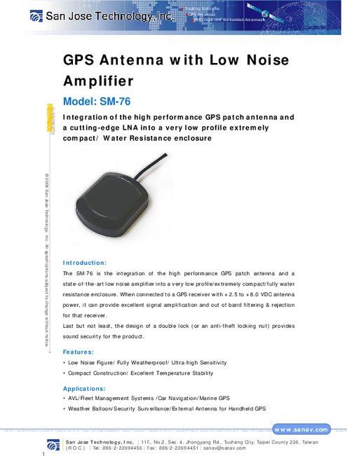 SANAV GPSアンテナ SM-76-MMCX